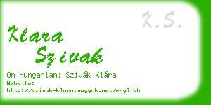 klara szivak business card